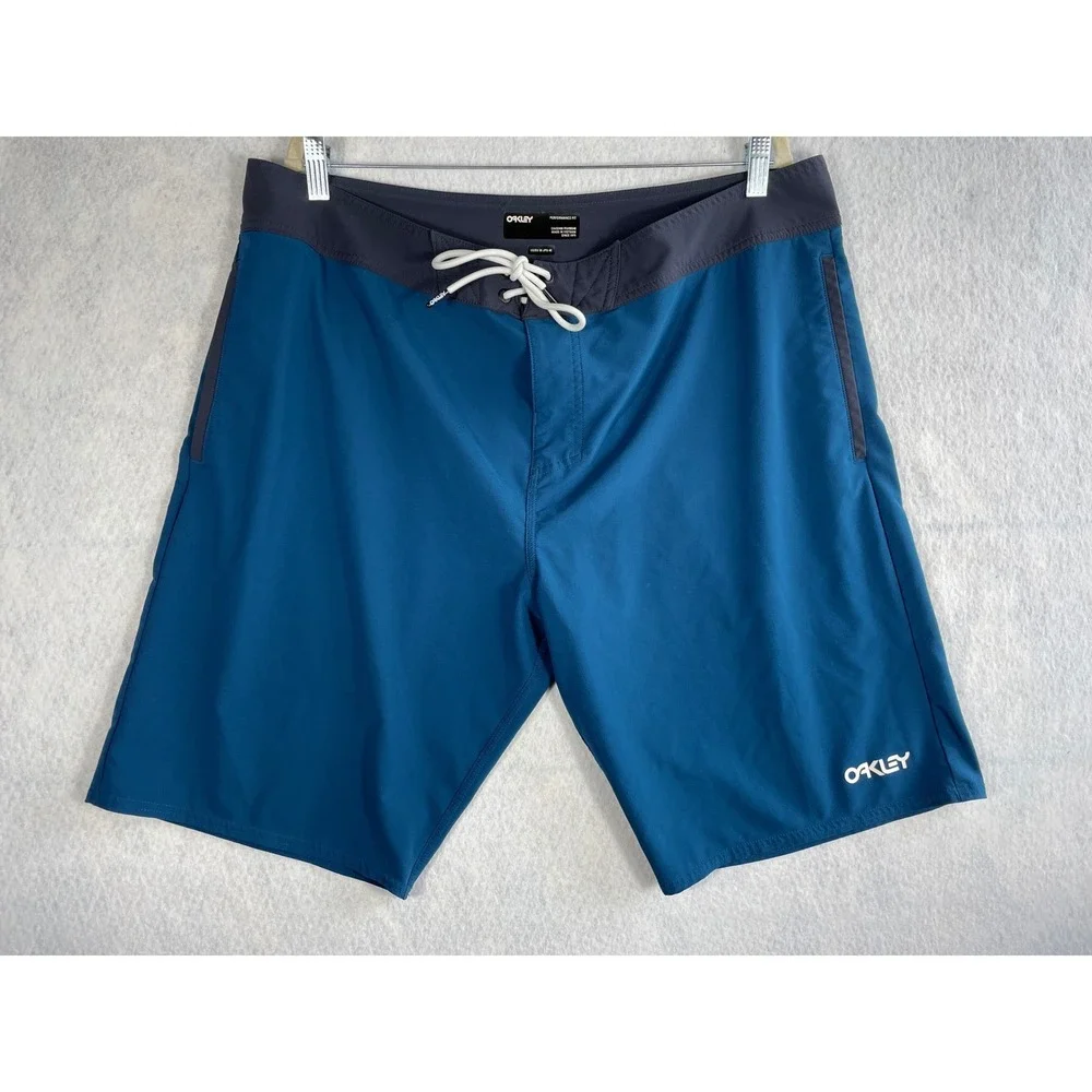 Oakley‎ Double Up 20 RC Mens Boardshorts Blue Teal Stretch Lightweight 38